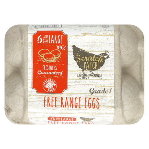 Feathers Farm Scratch Patch Extra Large Free Range Eggs 6 Pack