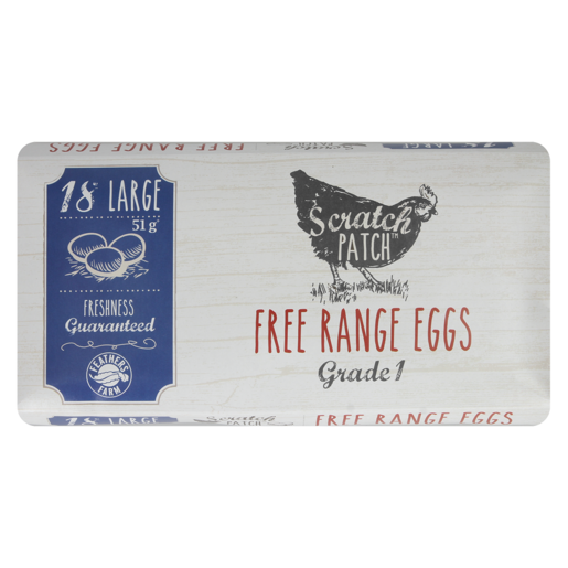 Feathers Farm Scratch Patch Large Free Range Eggs 18 Pack