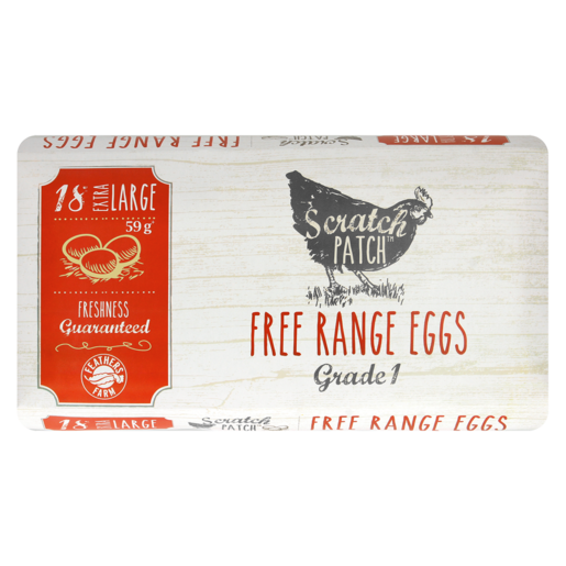 Feathers Farm Scratch Patch Extra Large Free Range Eggs 18 Pack