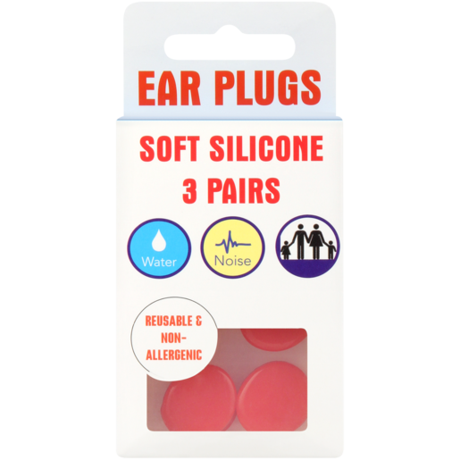 Silicone Ear Plug Pairs 3 Pack