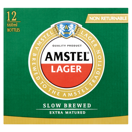 Amstel Lager Beer Bottles 12 x 660ml