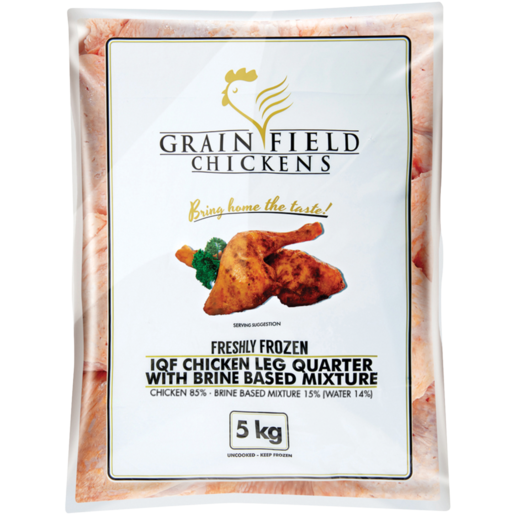 Grainfield Chickens Freshly Frozen Chicken Quarter Leg With Brine-Based Mixture 5kg