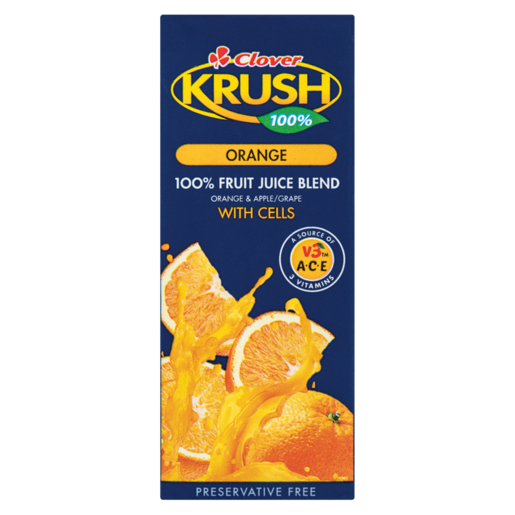 Krush Orange Flavoured 100% Fruit Juice Blend 200ml
