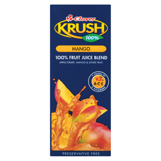 Krush 100% Mango UHT Juice Blend Box 200ml