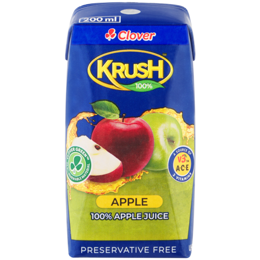 Krush 100% UHT Apple Juice Carton 200ml
