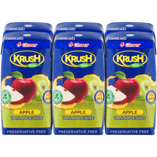 Krush 100% UHT Apple Juice Cartons 6 x 200ml