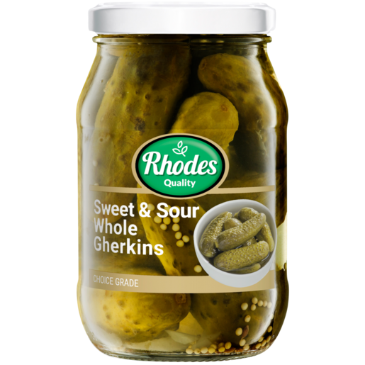 Rhodes Quality Sweet & Sour Whole Gherkins 385g