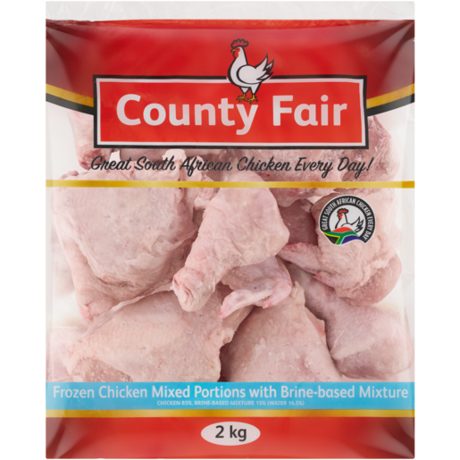 County Fair Frozen Chicken Mixed Portions With Brine Based Mixture 2kg