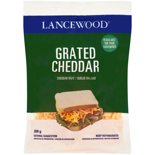 LANCEWOOD Grated Cheddar Cheese Pack 200g