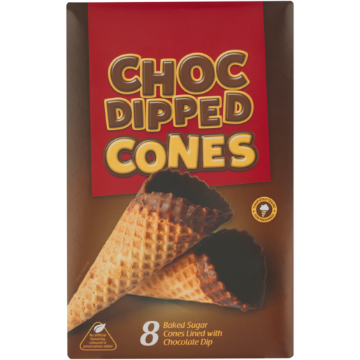 Honey Fields Choc Dipped Sugar Cones 8 Pack