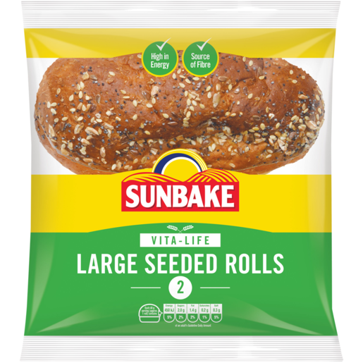 Sunbake Large Seeded Rolls 2 Pack