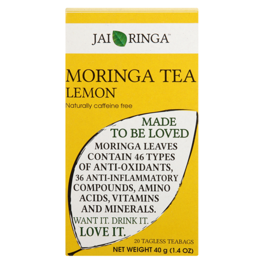 Jai Ringa Lemon Flavoured Moringa Teabags 20 Pack