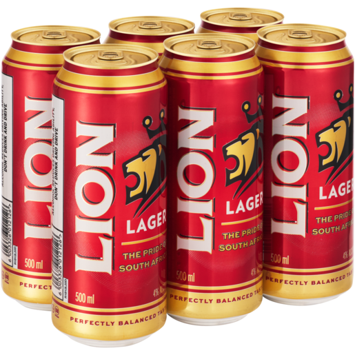 Lion Lager Beer Cans 6 x 500ml