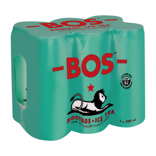 BOS Lime & Ginger Flavoured Rooibos Ice Tea 6 x 300ml