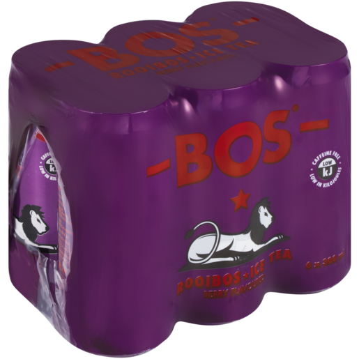 BOS Berry Flavoured Ice Tea Cans 6 x 300ml