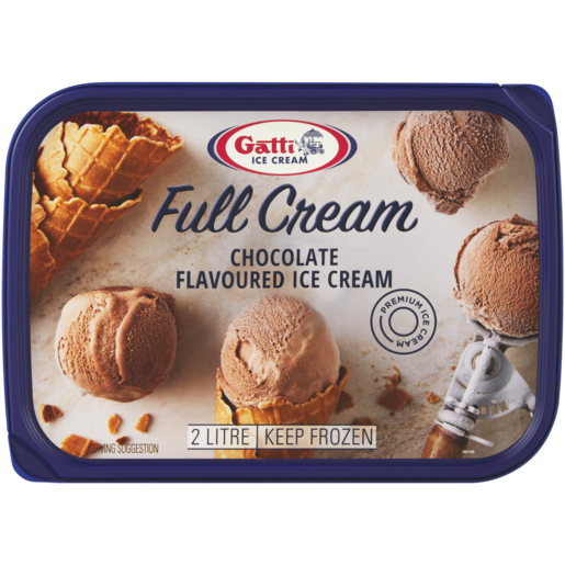 Gatti Ice Cream Chocolate Flavoured Full Cream Ice Cream Tub 2L