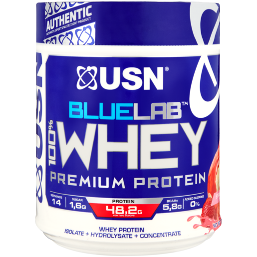 USN Blue Lab Strawberry Flavoured 100% Whey Premium Protein 454g