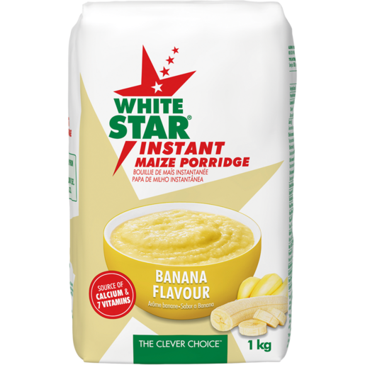 White Star Banana Flavoured Instant Maize Porridge 1kg