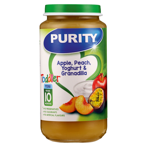 PURITY Apple, Peach, Yoghurt & Granadilla Baby Food 10 Months+ 250ml