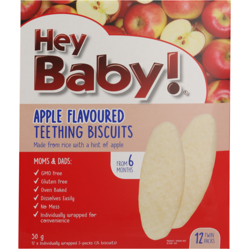 Hey Baby! Apple Flavoured Teething Biscuits 50g
