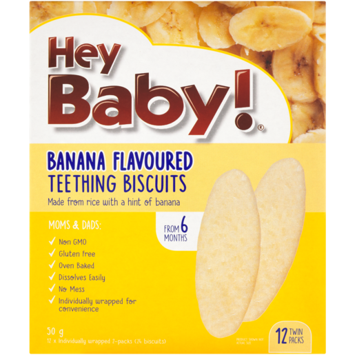 Hey Baby! Banana Flavoured Teething Biscuits 50g