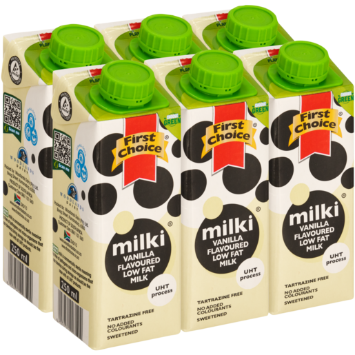 First Choice Milki Vanilla Flavoured Full Cream Milk 6 x 250ml
