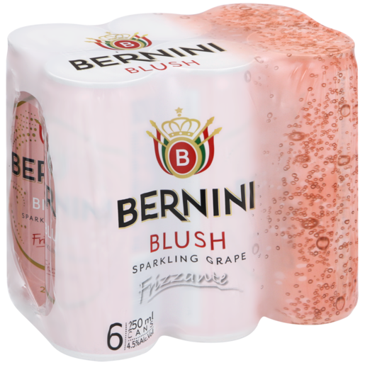 Bernini Blush Sparkling Grape Frizzante Cans 6 x 250ml