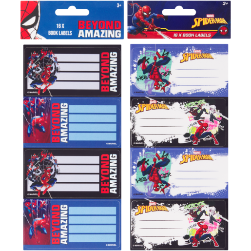 Marvel Spiderman Book Labels 16 Pack (Design May Vary)