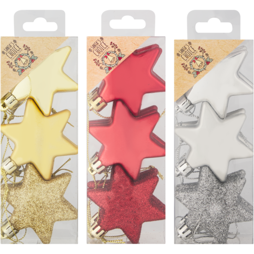 Santa's Choice Collection Star Tree Decorations 9 Pack (Assorted Item - Supplied at Random)