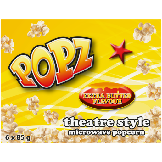 Popz Theatre Style Microwave Popcorn 6 x 85g