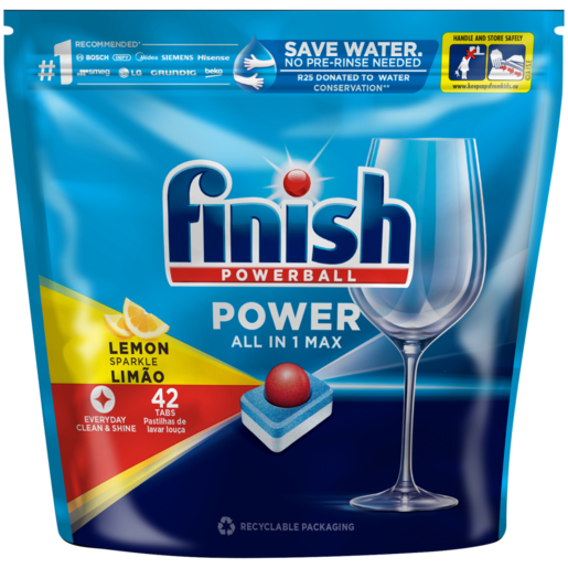 Finish All-In-1 Max Lemon Sparkle Dishwasher Tablets 42 Pack