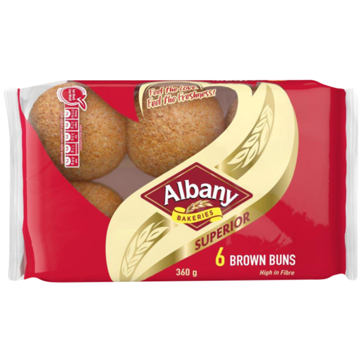 Albany Superior Brown Buns 6 Pack