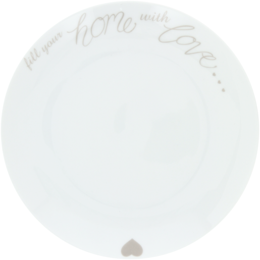White Home with Love Side Plate