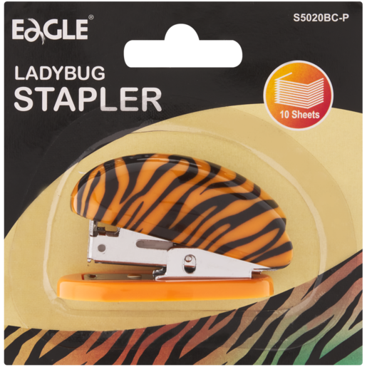 Eagle Tiger Print Ladybug Stapler 10 Sheets