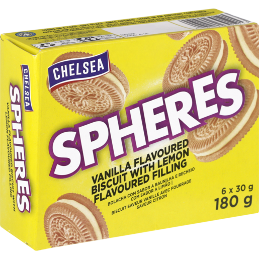 Chelsea Spheres Vanilla Biscuits With Lemon Filling 180g