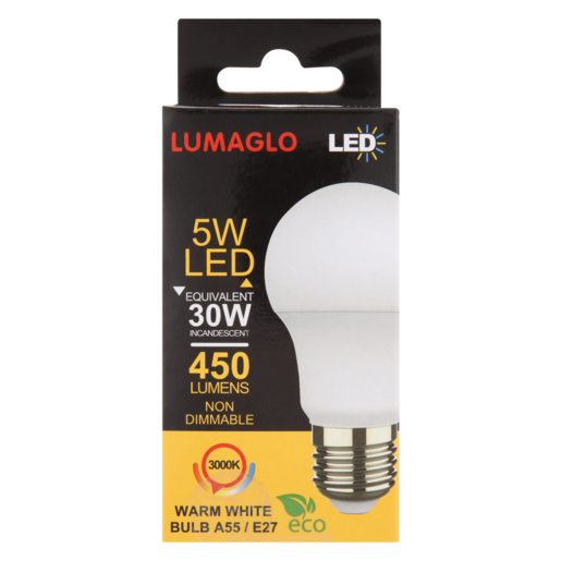 Lumaglo Warm White Non-Dimmable LED Light Bulb 5W