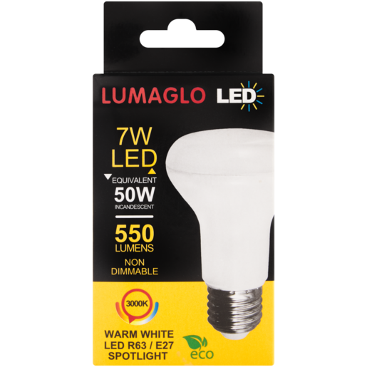 Lumaglo Warm White R63/E27 Spotlight LED Globe 7W