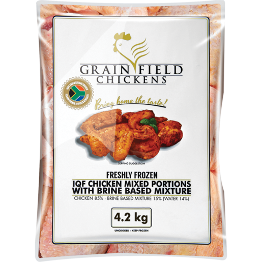 Grainfield Chickens Frozen IQF Mixed Chicken Portions With Brine Based Mixture 4.2kg