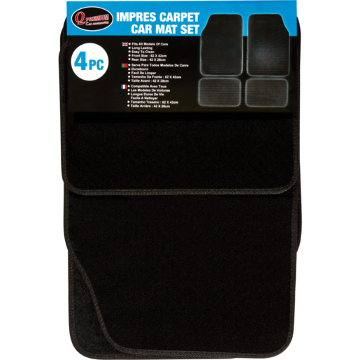 Q Premium Impress Carpet Car Mat Set 4 Pieces