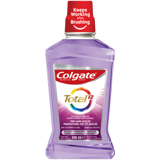 Colgate Total 12 Clean Mint Pro Gum Health Mouthwash 500ml 