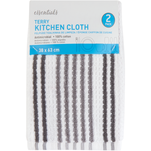 Essentials Check Kitchen Cloth 2 Pack (Colour May Vary)