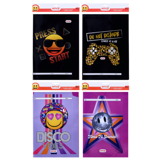 Emoji A4 Book Jackets 5 Pack (Design May Vary)