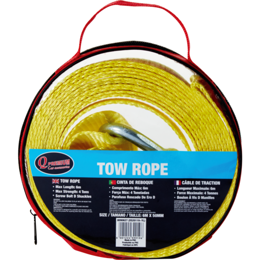 Q Premium 4 Ton Tow Rope 6m