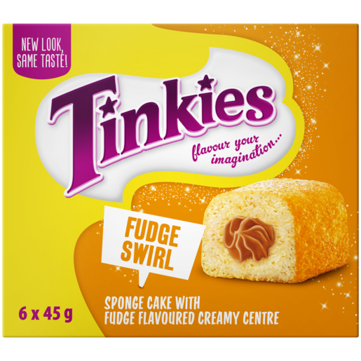 Tinkies Fudge Swirl Flavoured Creamy Sponge Cakes 6 x 45g