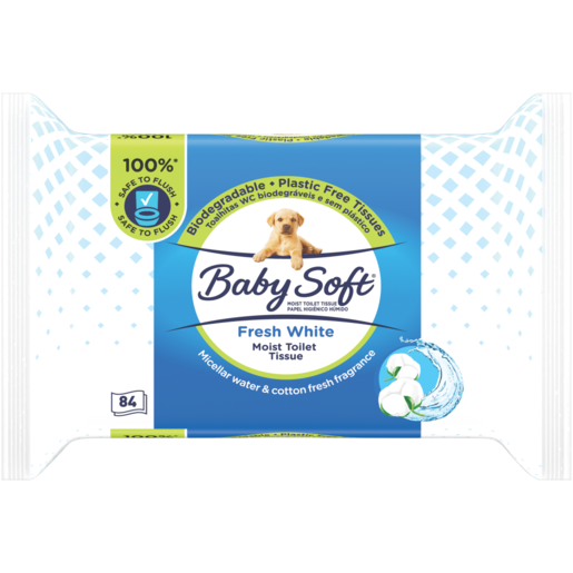 Baby Soft Fresh White Toilet Tissue Wipes 84 Pack