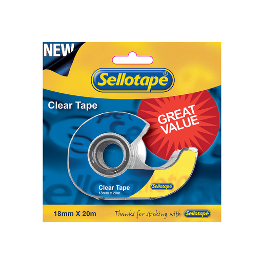 Sellotape Great Value Clear Tape Dispenser 18mm x 20m