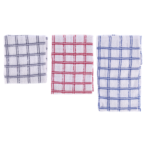 Essentials Terry Kitchen Cloth 3 Pack (Colour May Vary)