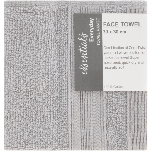 Essentials Duet Grey Face Cloth 30 x 30cm