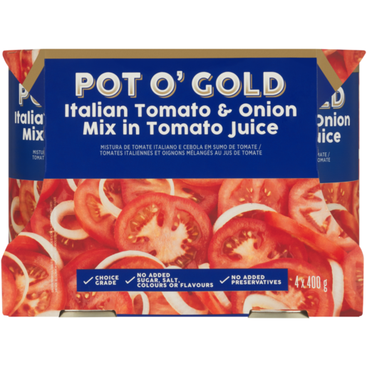 Pot O' Gold Italian Tomato & Onion Mix in Tomato Juice 4 x 400g 