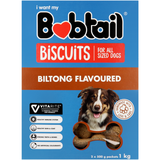 Bobtail Biltong Flavoured Dog Biscuits 1kg